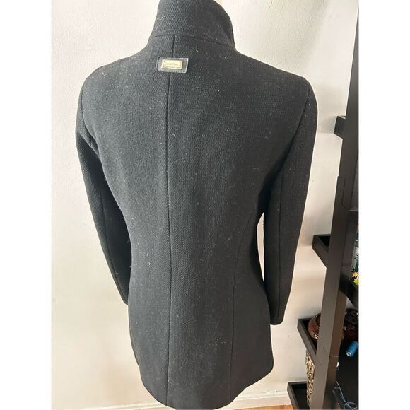 Calvin Klein size 2 black pea coat military style - Picture 2 of 4